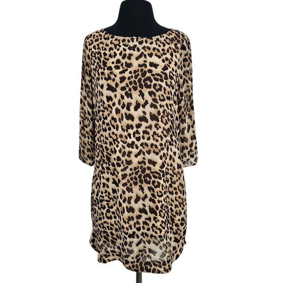 Charming Charlie Animal Print Shift Dress - Size S - Picture 1 of 7